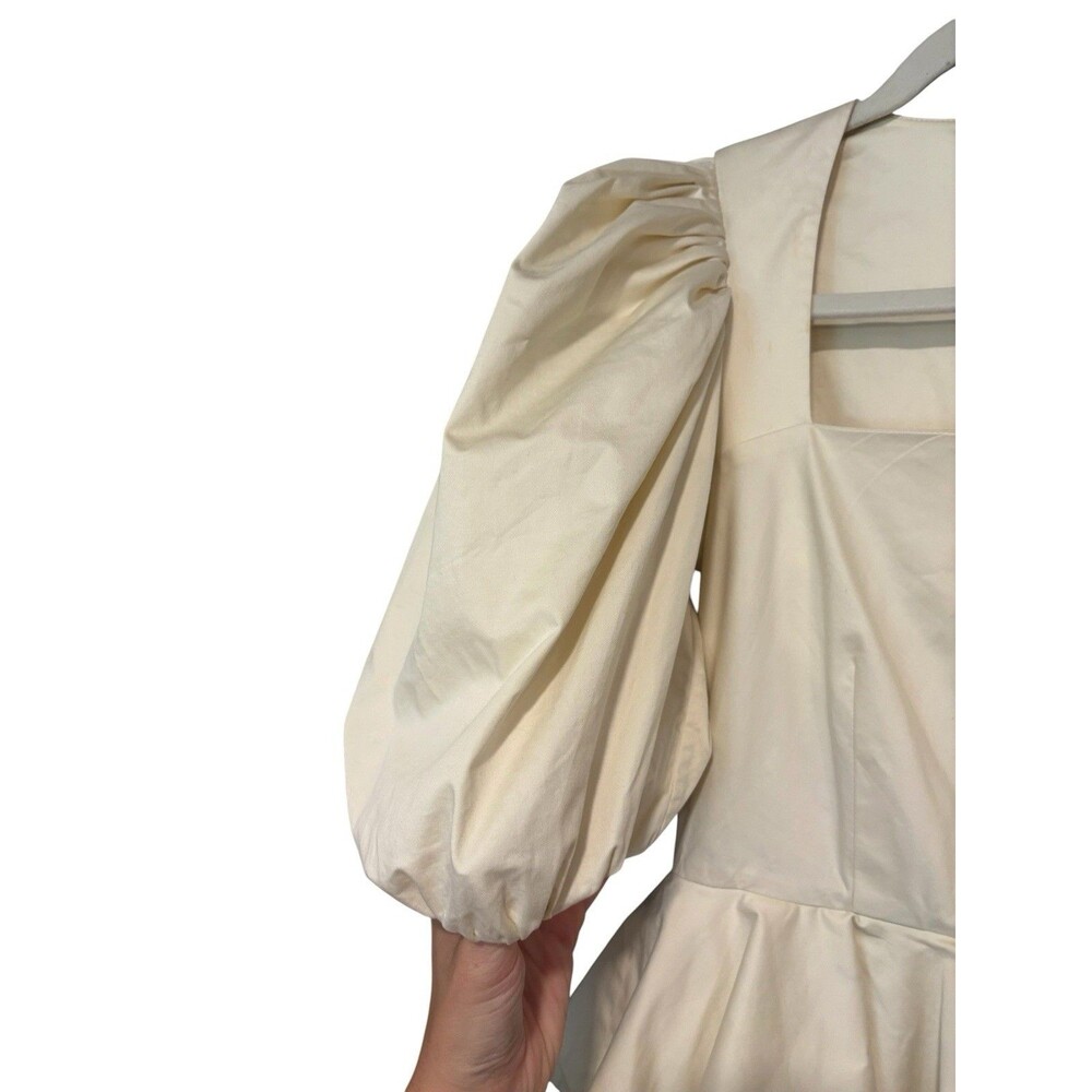 Hunter Bell Ivory Square Neck Puff Sleeve Backless Maxi Dress - Picture 6 of 12